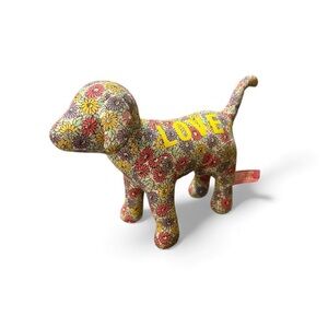 Victoria's Secret Floral Stuffed Dog with Yellow Print
